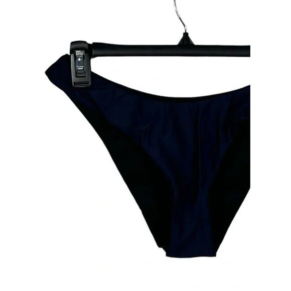 NWT J. Crew Mid Rise High Cut Leg Cheeky Bikini Bottom UPF 50 S Navy Blue #3056 - Picture 3 of 14